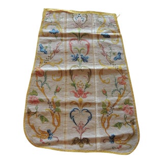 Antique Chasuble Panel in Yellow and Orange Embroidered with Metallic Threads For Sale