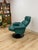 This comfortable and stylish vintage Chairworks teal adjustable recliner is a practical and good-looking living room find....