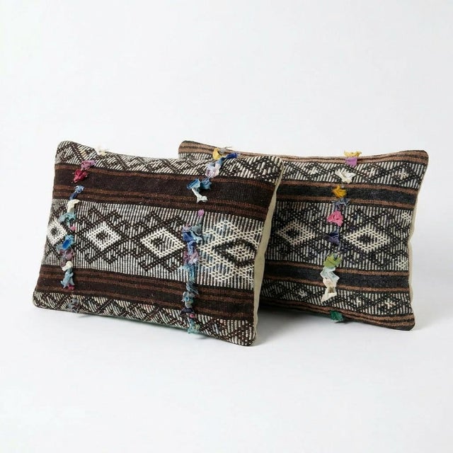 This beautiful 15'' x 24'' & 14'' x 20'' Turkish Kilim pillow cover set was made from authentic handwoven flatweave kilim....