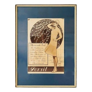 Vintage Art Deco Framed Persil Advertising, 1920s For Sale