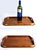Mid-Century Modern Vintage Mid 20th Century Brass Corner Teak Tray For Sale - Image 3 of 14
