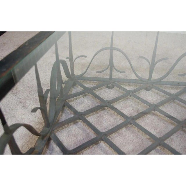 Black Antique Mission Arts & Crafts Samuel Yellin Style Wrought Iron Coffee Table For Sale - Image 8 of 12