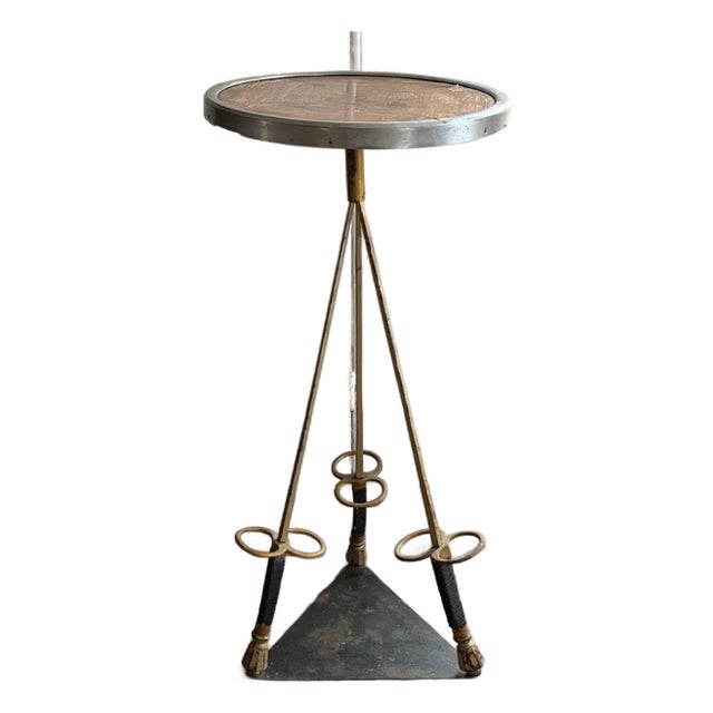 Early Tripod Metal Table - Fencing Theme With Sword Detail For Sale