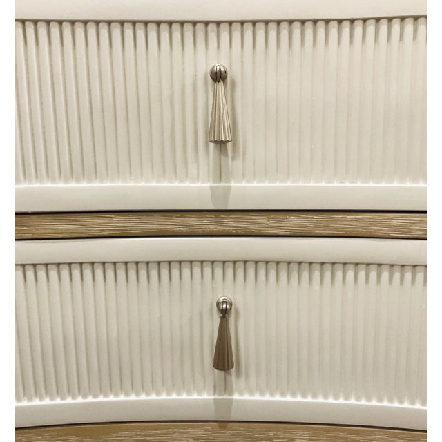 Wood Lillian August Ivory Fluted Cerused Oak Nightstands Pair For Sale - Image 7 of 7