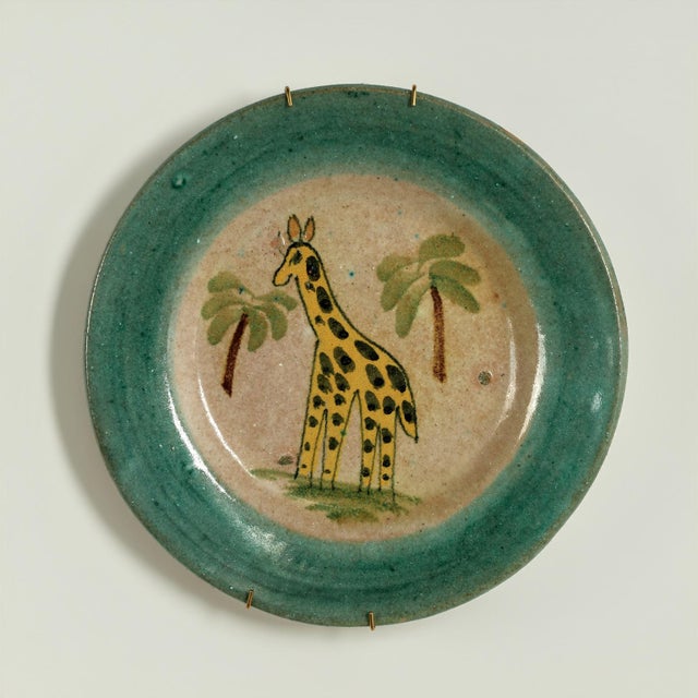 1950s Set of Eight Vintage Italian Dishes With African Animals For Sale - Image 5 of 16