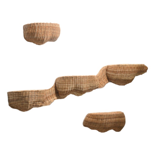 Sculptural Wicker Shelves For Sale