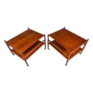 Set of Two (2) Mid-Century Modern 'Suncoast' End Tables in Walnut by Kipp Stewart and Stewart MacDougall for Drexel, Usa, C. 1960s For Sale