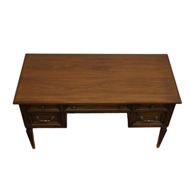 Mount Airy Solid Cherry Italian Provincial Style 54" Writing Desk For Sale - Image 9 of 12