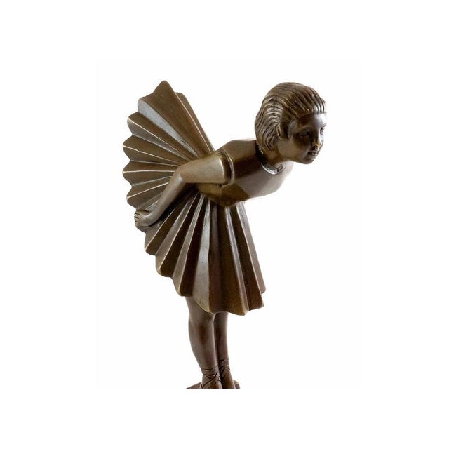 Art Deco Style Bronze Sculpture of a Ballerina, Bronze For Sale - Image 5 of 9