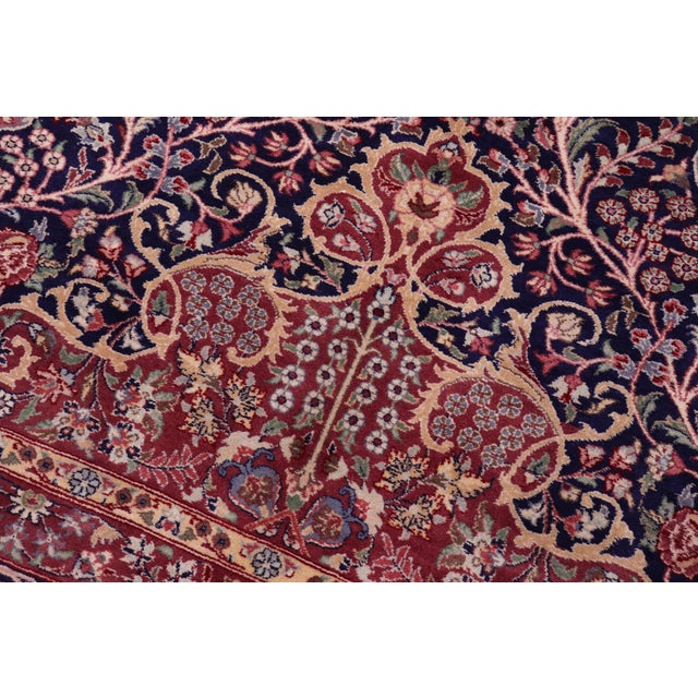 1990s Beautiful Shabby Chic Sultan Pak-Persian Blue/Rust Wool Rug - 8'2'' X 10'3'' For Sale - Image 5 of 9