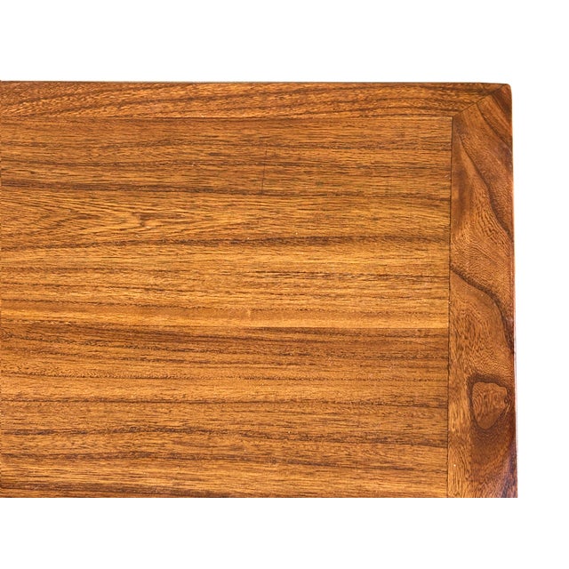 Chinese Moon Face Narrow Wood Grain Brown Drawers Side Table Cabinet For Sale - Image 13 of 16