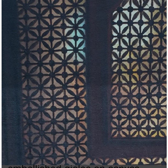 Textile Salah Walie Large Embellished Giclee on Canvas For Sale - Image 7 of 9