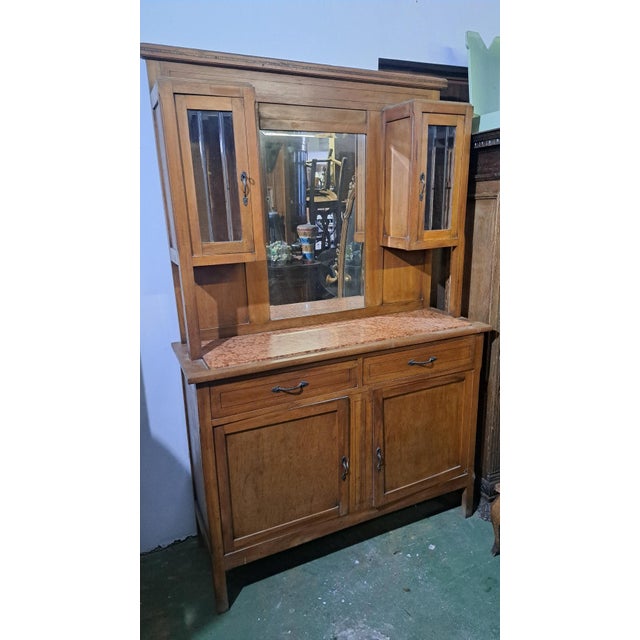 Antique Art Nouveau Cherry Cupboard, 1890s For Sale - Image 5 of 7