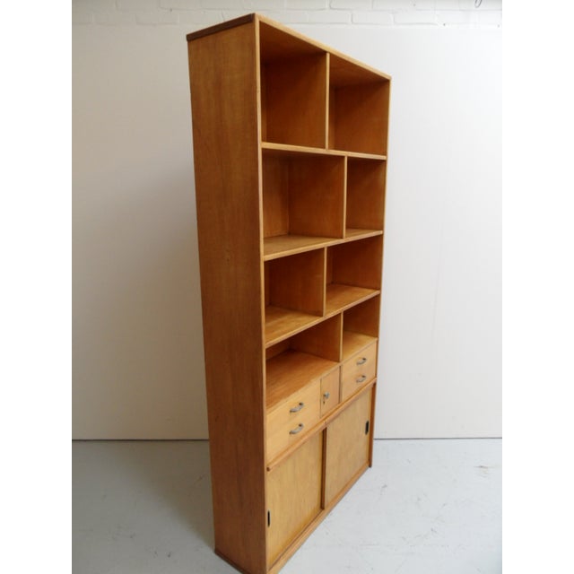 Mid-Century Wall Unit with Open Bookcase, 1950s, in Good conditions. Designed 1950 to 1959