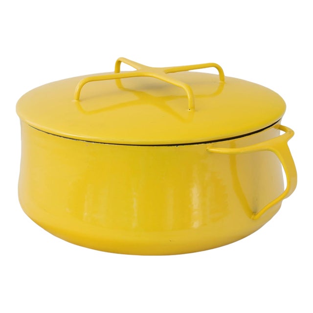 Dansk Kobenstyle Yellow Enamel Cooking Pot For Sale