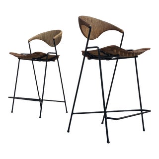 1970s Arthur Umanoff Bar Stools - a Pair For Sale