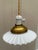 Vintage Brass Fixture With Knob and Tube, Braided Wire and Pinwheel Shade For Sale In New York - Image 6 of 6