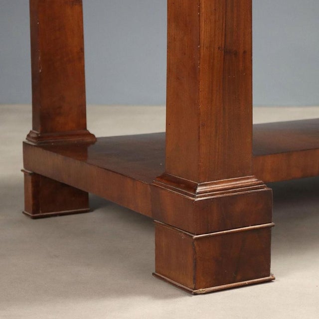 Wood Empire Console Table in Poplar and Walnut, 1800s For Sale - Image 7 of 11