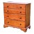 Antique Pine Chippendale Chest on Bracket Base With Double Drawer Dated 1808 For Sale