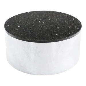Mid Century Modern Round Chrome 30" Cylinder Base Granite Top Coffee Table