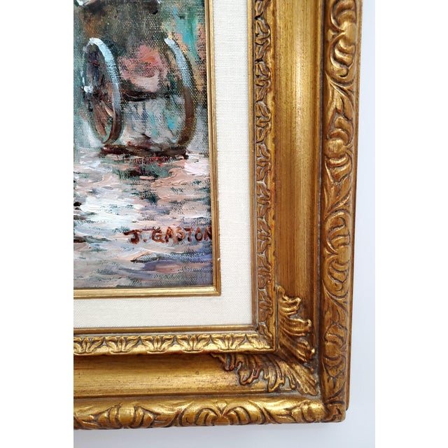 Charles Cobelle Mid 20th Century French Parisian Scene Framed Oil Painting by J. Gaston For Sale - Image 4 of 14