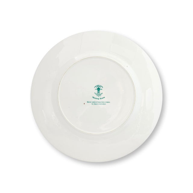 English Mid 20th Century Crown Staffordshire Hunting Scene Salad Plates - a Pair For Sale - Image 3 of 3