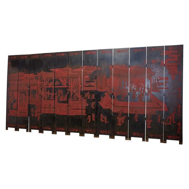 Chinese Export Twelve Panel Coromandel Style Screen For Sale - Image 13 of 13