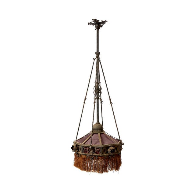 1920s Wrought Iron Chandelier, 1920s For Sale - Image 5 of 5