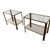 Transitional Brass and Glass Side Tables - a Pair For Sale