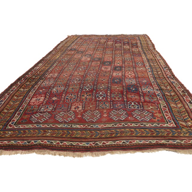 Tribal Antique Afghan Bashir Rug, 05'07 X 12'06 For Sale - Image 3 of 10