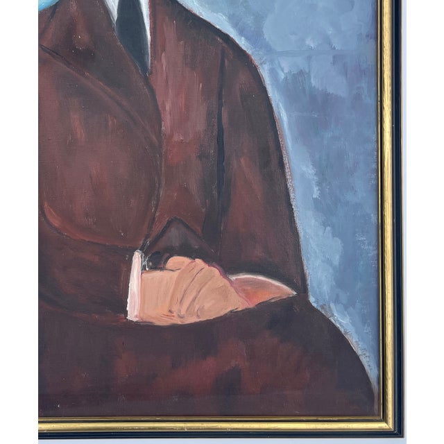 1970s Student Study of Modigliani's “Portrait of Leopold Zborowski” For Sale - Image 4 of 8