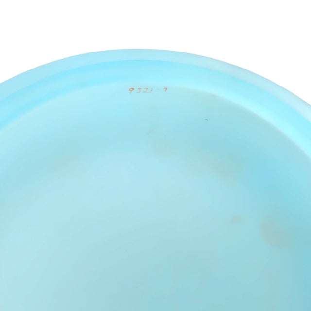 Glass Exquisite 1910s Art Nouveau Blue Satin Glass Bowl – Silver Overlay & Parrot Motif For Sale - Image 7 of 7