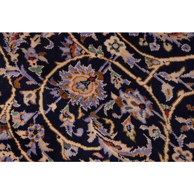 Beige Boho Chic Nahin Blue/Beige Wool Rug - 10'1'' X 12'6'' For Sale - Image 8 of 10