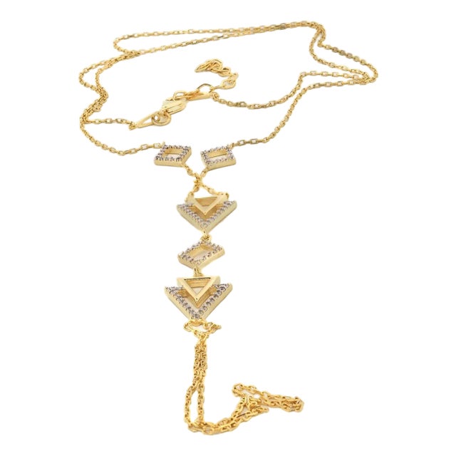 Diamond Triangle Gold Vermeil Fashion Hand Bracelet For Sale