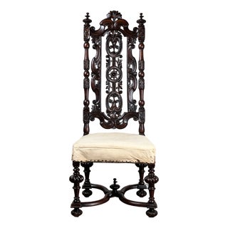 Antique Fine Carved Flemish Side Chair Attributed to Daniel Marot C. Late 17th Century For Sale