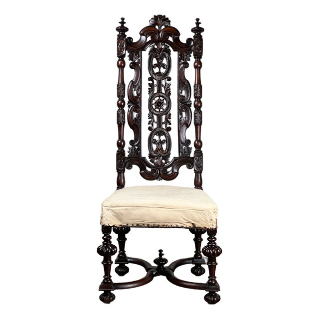 Antique Fine Carved Flemish Side Chair Attributed to Daniel Marot C. Late 17th Century For Sale