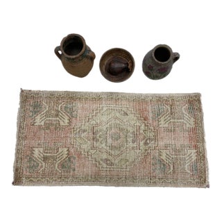 Oushak Bohemian Floral Rug For Sale