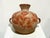 Vintage Mexican Folk Art Pottery Vase With Hand-Painted Terracotta Florals For Sale - Image 4 of 10