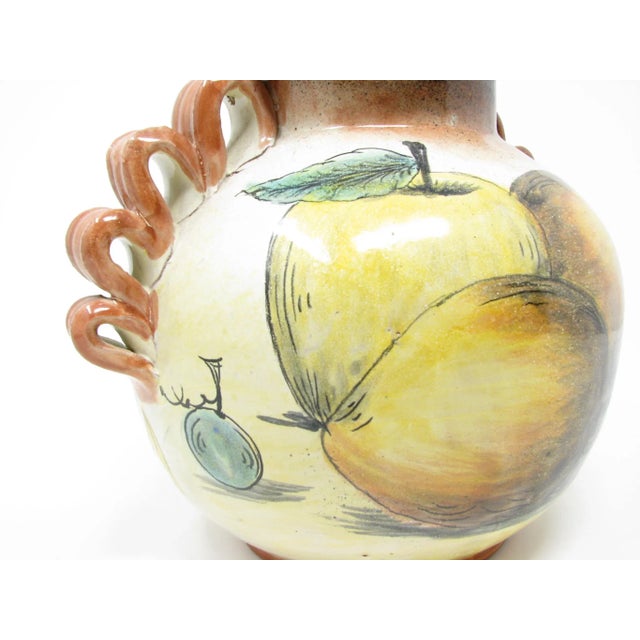 Vintage Mayolica Santa Rosa Folk Art Mexican Majolica Pottery Lidded Urn or Jar With Fruit Decoration For Sale - Image 9 of 13