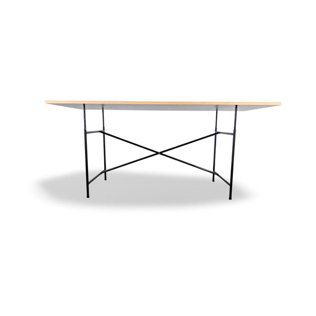 One of two beautiful and classic desks with a black coated top by Egon Eiermann for sale. The design dates back to the...