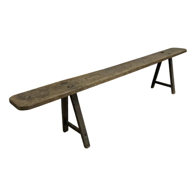 Antique Bench in Oak, 1890s For Sale