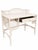 Wood Vintage Chinoiserie Rattan Writing Desk in Benjamin Moore Cloud White For Sale - Image 7 of 8