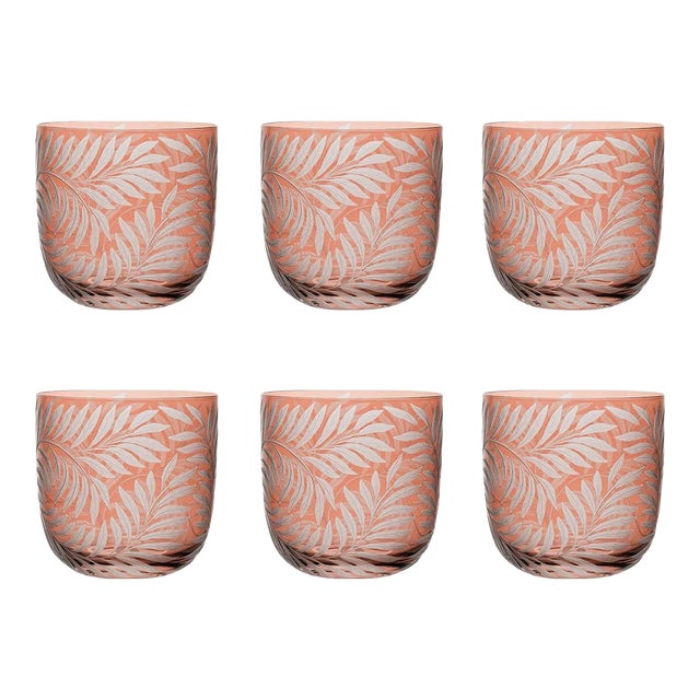 ARTEL Willow Whiskey Glasses, Salmon - Set of 6 For Sale