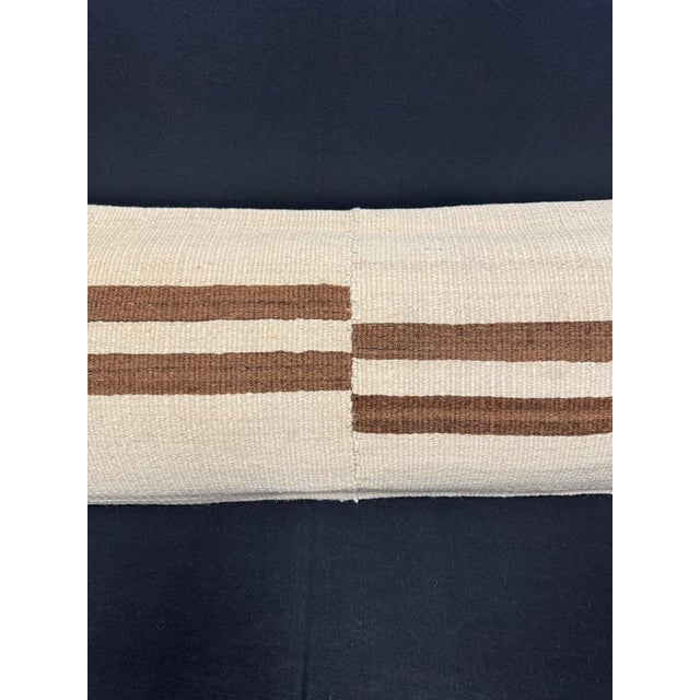 Contemporary Turkish Hemp Pillow Cushion Natural Beige Brown Cushion Cover 14x45 For Sale - Image 3 of 4