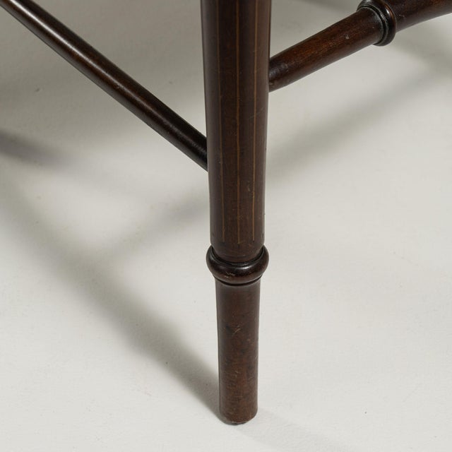 19th Century France Edwardian Brown Wood Lounge Chair For Sale - Image 9 of 10