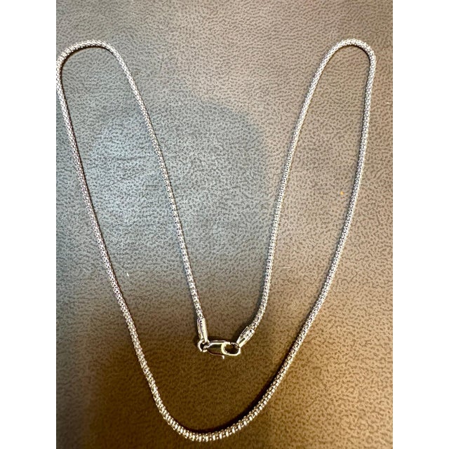 Vintage Unisex 14kt White Gold 17 Inch long Chain 1.6 mm, Italian , 3.8 gm For Sale - Image 12 of 18