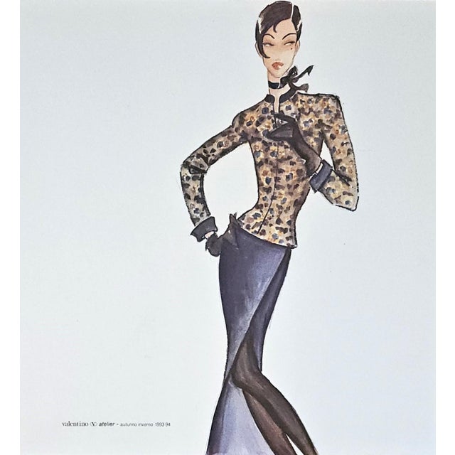 Contemporary 1993 Set of 2- Valentino Italian Fashion Prints, Matted For Sale - Image 3 of 3