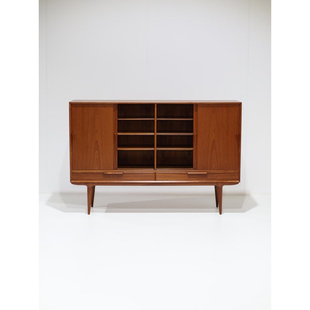 Gunni Omann Model 13 Highboard in Teak by Gunni Omann for Omann Jun, Denmark, 1960s For Sale - Image 4 of 18