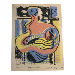 1948 Modernist Madonna and Child Print