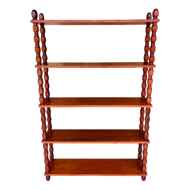 French Mahogany Five-Tier Bookcase For Sale